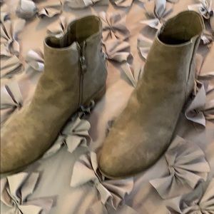 Olive suede like booties 11